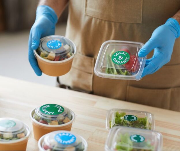 prepackaged food being prepared